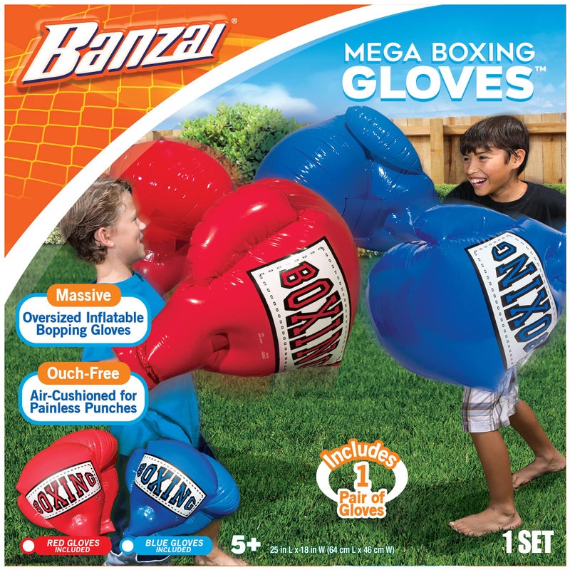 Banzai Kids Inflatable Mega Boxing Gloves 1 Set (Red or Blue) - Image 1