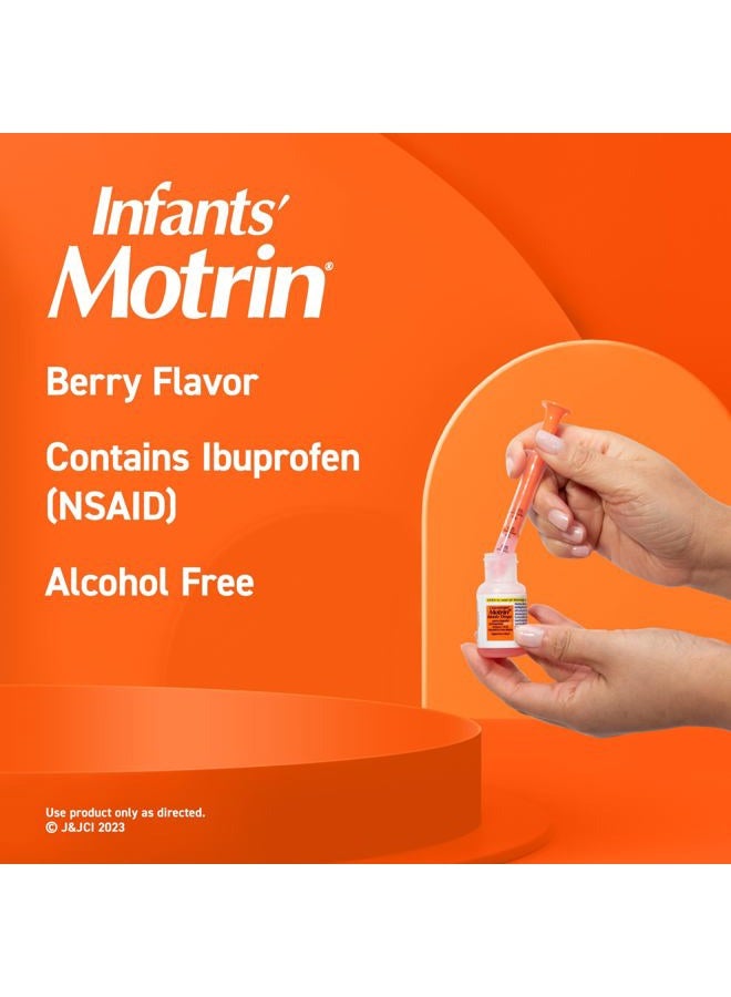 Motrin Infants Concentrated Drops, Fever Reducer, Ibuprofen, Berry Flavored, 0.5 Oz, 2 Pack - Image 3