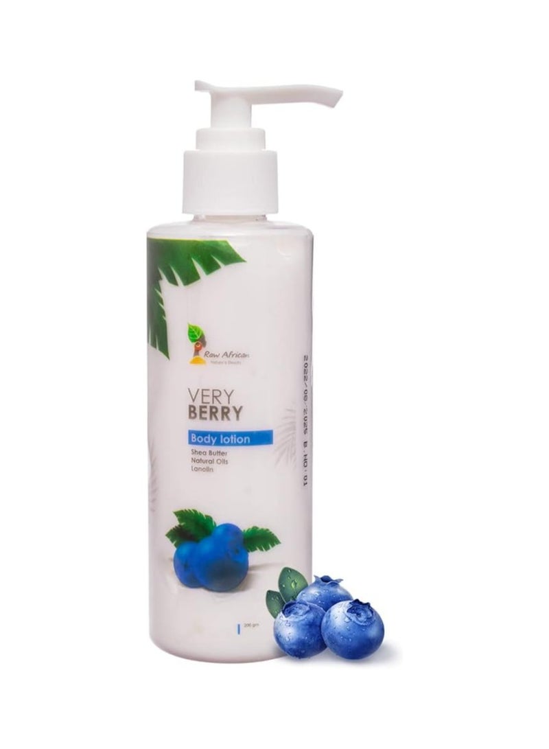 Raw African Very Berry Body Lotion Daily Body Moisturizer Softer and Smoother Skin Shea Butter Vitamin E Organic Vegan 100% Natural Essential Oils  - Image 1