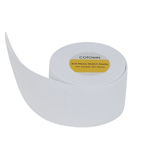 COTOWIN 2-Inch White Knit Heavy Stretch High Elasticity Elastic Band 5 Yards - Image 2
