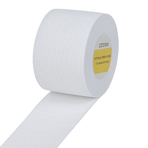 COTOWIN 2-Inch White Knit Heavy Stretch High Elasticity Elastic Band 5 Yards - Image 5