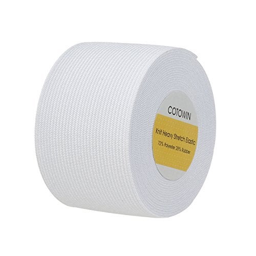 COTOWIN 2-Inch White Knit Heavy Stretch High Elasticity Elastic Band 5 Yards - Image 3