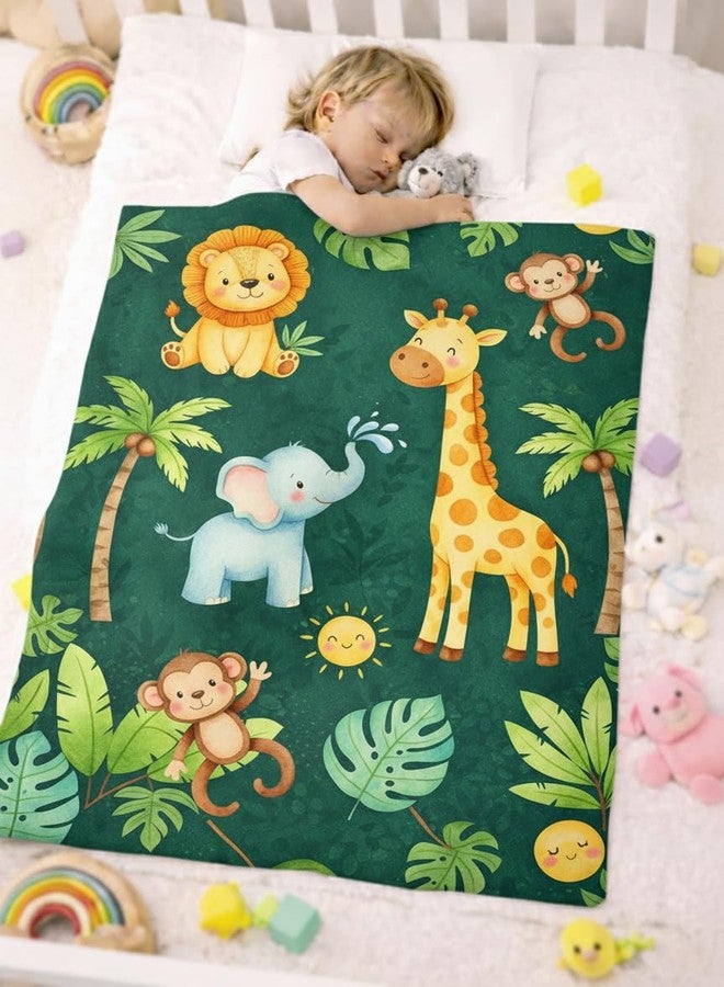 FRIDO Baby Blanket, ABC Animal Print, Cotton, Soft and Skin Friendly, All Season, Multicolor, 85 x 110 CM, 0-4 Years (Dark Green) - Image 1