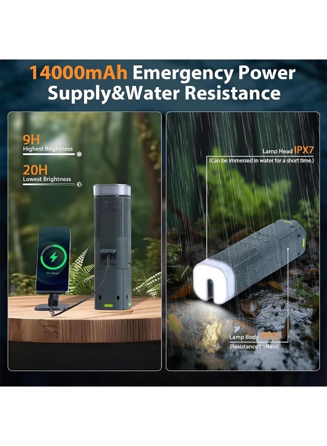 توبيز مصابيح تخييم تلسكوبية CPL-T22 الجديدة من Toby's قابلة لإعادة الشحن بقوة 14000 مللي أمبير في الساعة، فانوس تخييم LED قابل للطي محمول مع ضوء RGB/SOS وقاعدة مغناطيسية IPX5 مقاوم للماء للمشي لمسافات طويلة والتخييم في حالات الطوارئ - CPL T22 - Image 3