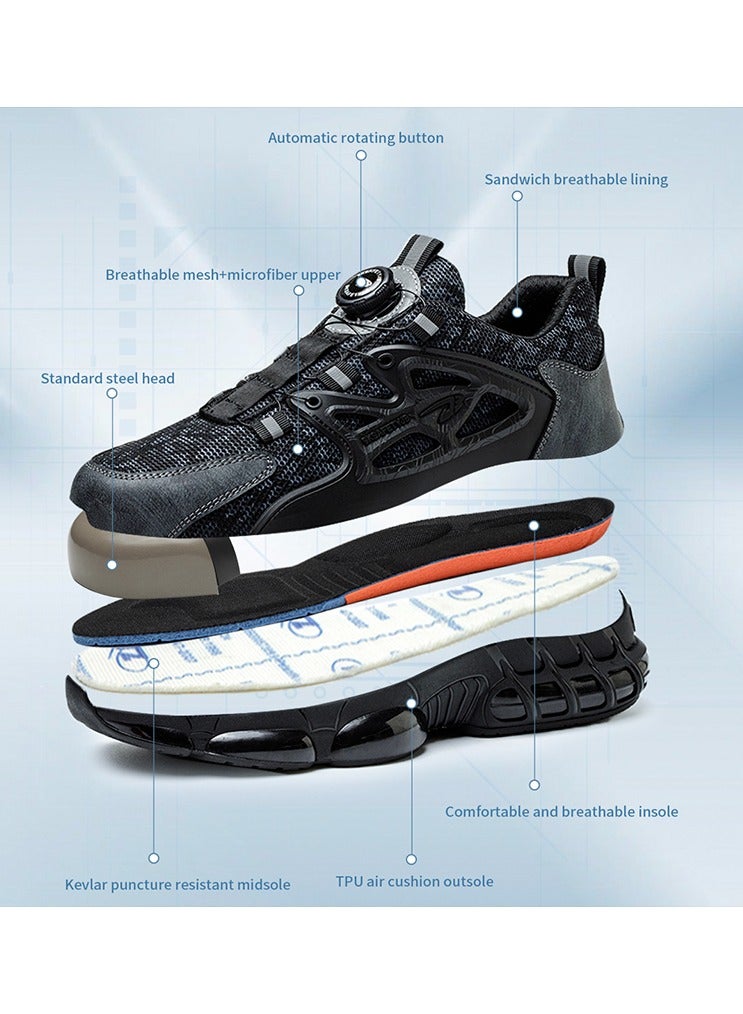 Steel Toe Shoes for Men Lightweight Safety Shoes Comfortable Puncture Proof Slip On Indestructible Work Shoes and Fashion Sneakers. - Image 3