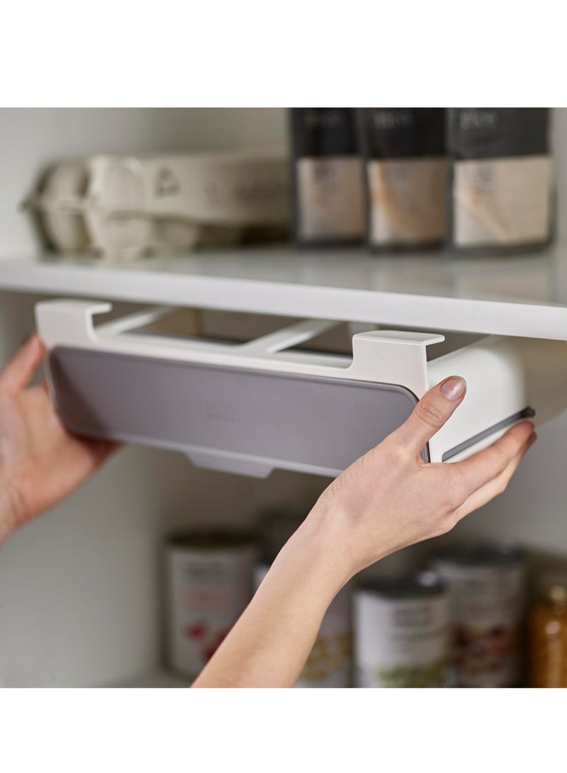 Bukela Spice Rack Organizer - Under-Shelf Kitchen Cabinet Storage Solution for Spices, Grey - Image 2