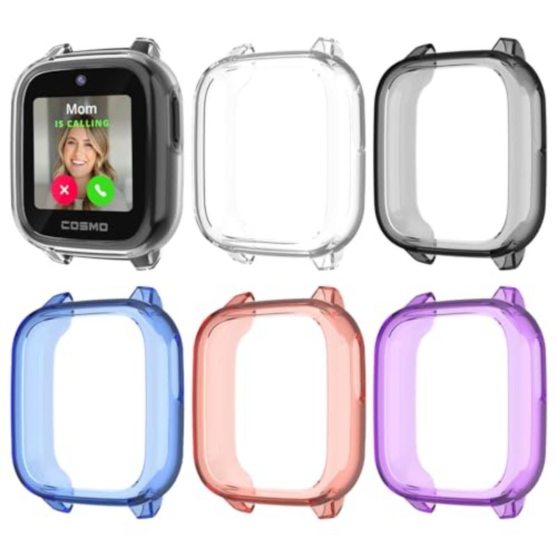 5-Pack Case for Cosmo Jr Track 5 Smart Watch, Hollow Design Bumper Shell Flexible TPU Cover Soft Candy-Colored Drop-Proof Protective Case for Cosmo JrTrack 5 - Image 1