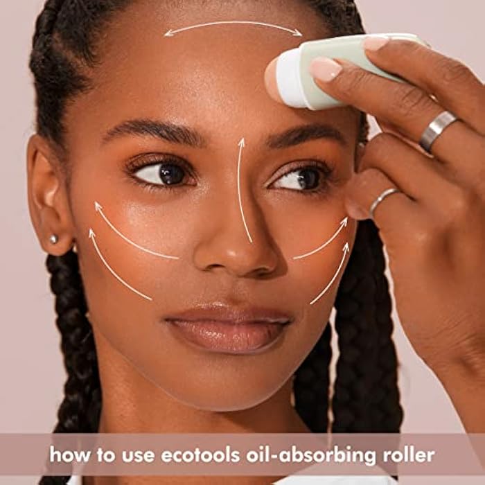 EcoTools Reusable Shine Control Oil Absorbing Facial Roller, Oil Absorbing Volcanic Ash Face Roller, For Oily Skin, Cruelty Free Facial Skincare Tool, Perfect For On The Go, 1 Count - Image 5