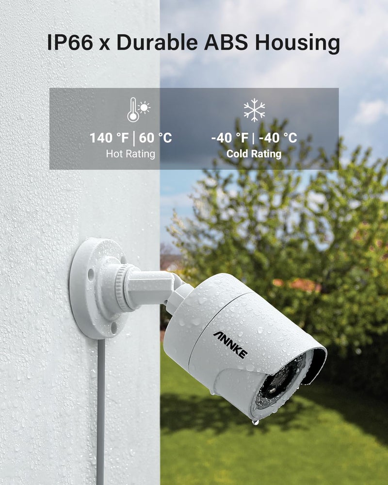 ANNKE 4 Packed 2.0MP 1080P 1920TVL Wired Security Camera Kits, HD TVI Add-on Outdoor CCTV Cameras, IP66 Weatherproof Housing, Home Surveillance Bullet Cam - Image 5