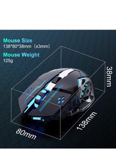 تي2 ماوس ألعاب لاسلكي ، RGB قابل لإعادة الشحن، 6 أزرار ونقرة صامتة لأجهزة الكمبيوتر المحمولة وأجهزة Mac OS وأجهزة الكمبيوتر الشخصية وأجهزة Windows  - Image 5