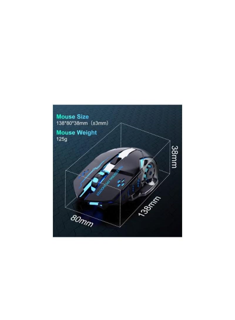 تي2 ماوس ألعاب لاسلكي ، RGB قابل لإعادة الشحن، 6 أزرار ونقرة صامتة لأجهزة الكمبيوتر المحمولة وأجهزة Mac OS وأجهزة الكمبيوتر الشخصية وأجهزة Windows - Image 5