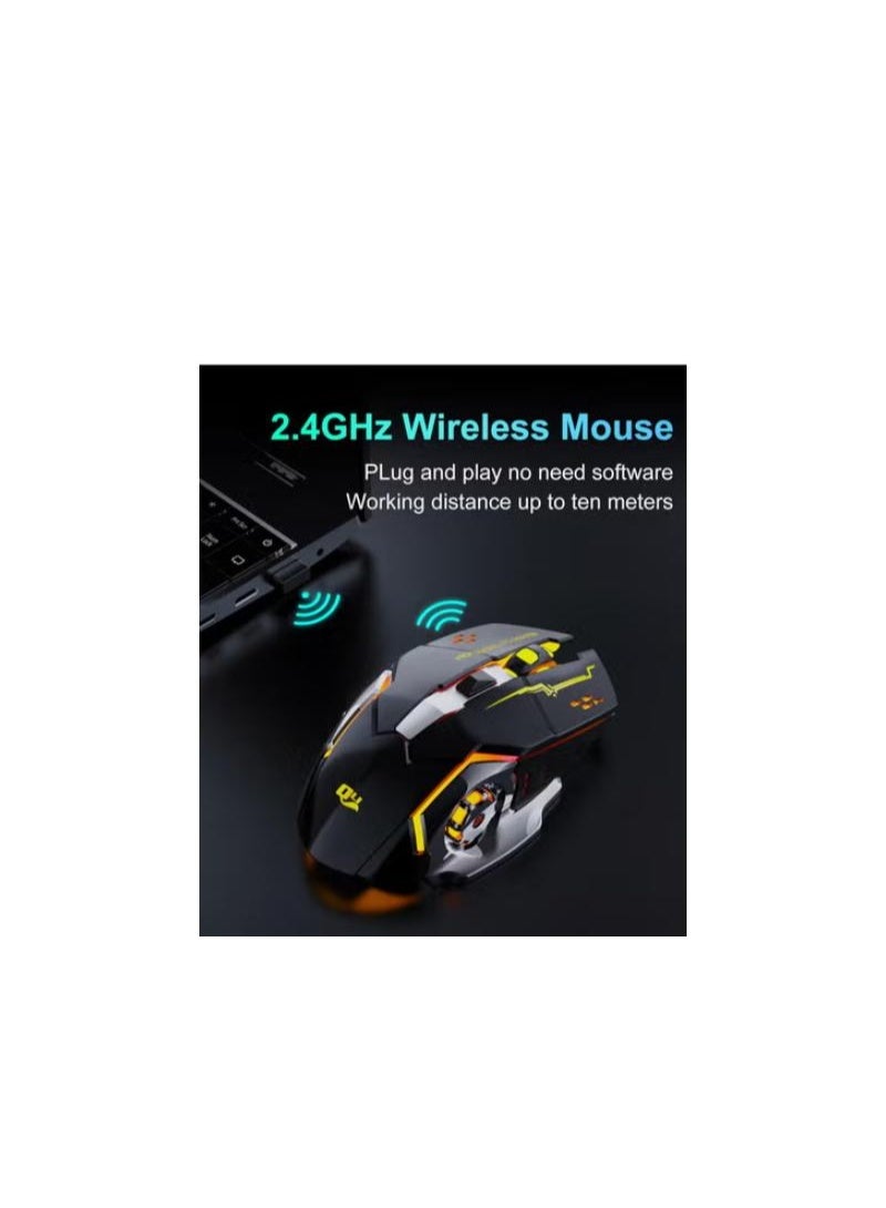 تي2 ماوس ألعاب لاسلكي ، RGB قابل لإعادة الشحن، 6 أزرار ونقرة صامتة لأجهزة الكمبيوتر المحمولة وأجهزة Mac OS وأجهزة الكمبيوتر الشخصية وأجهزة Windows - Image 3