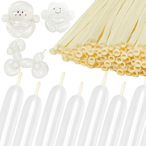 KAWKALSH 260 Clear Long Balloons for Animals Thickening Skinny Latex Twisting for Arch Modeling Magic Clown Birthday Wedding Party Decorations 100pcs - Image 1