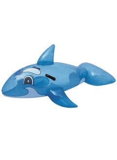 Bestway 41036-Transparent Whale Rider Inflatable Pool Float with Handles 1.17mx71cm/46"x28", Blue  - Image 1