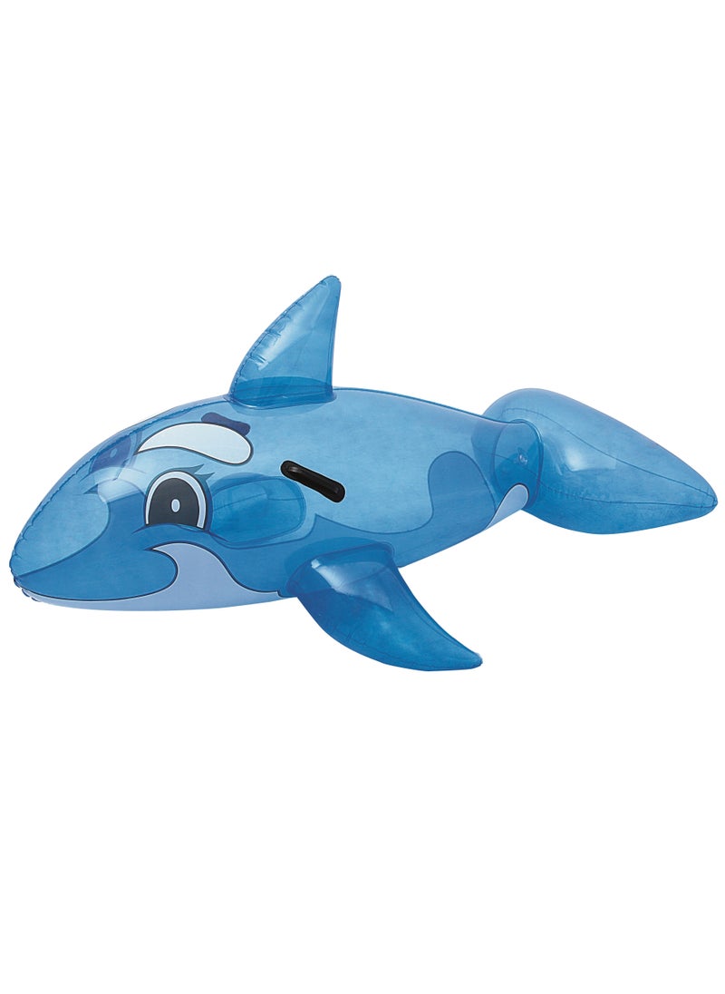 Bestway 41036-Transparent Whale Rider Inflatable Pool Float with Handles 1.17mx71cm/46"x28", Blue  - Image 1