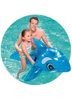 Bestway 41036-Transparent Whale Rider Inflatable Pool Float with Handles 1.17mx71cm/46"x28", Blue  - Image 2
