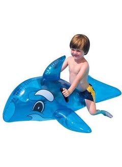 Bestway 41036-Transparent Whale Rider Inflatable Pool Float with Handles 1.17mx71cm/46"x28", Blue  - Image 4
