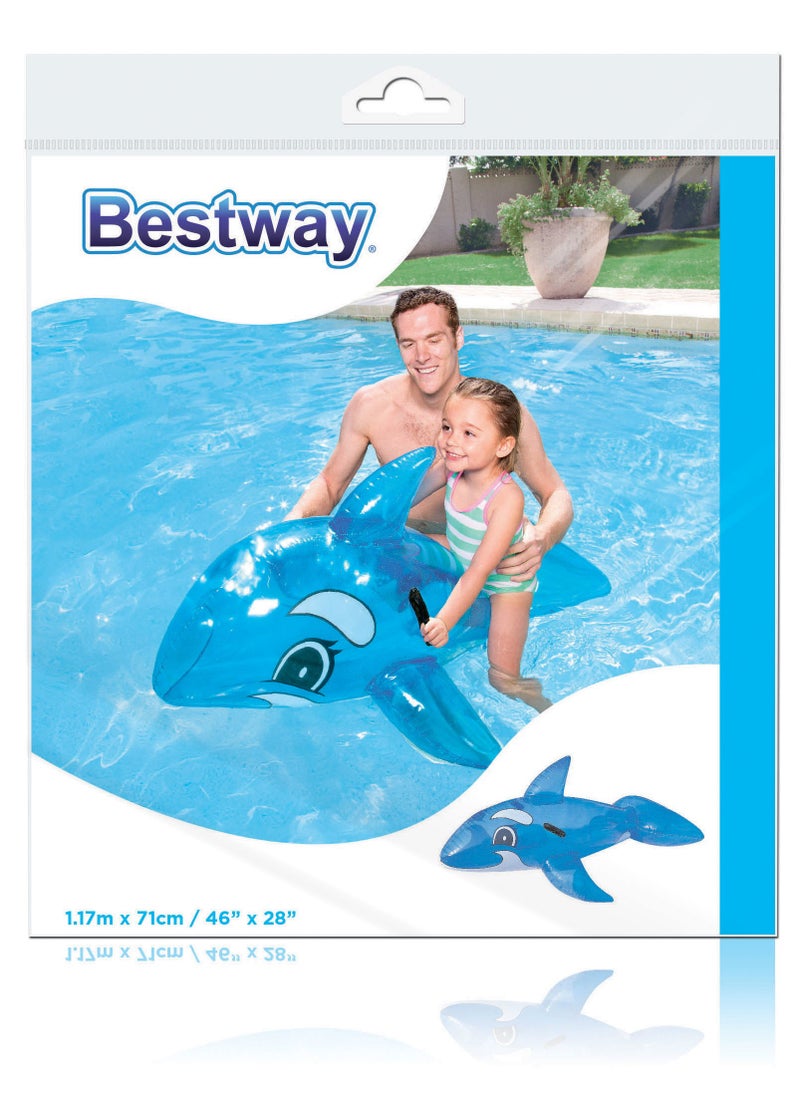Bestway 41036-Transparent Whale Rider Inflatable Pool Float with Handles 1.17mx71cm/46"x28", Blue  - Image 5