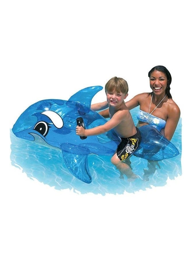 Bestway - 41036-Transparent Whale Rider Inflatable Pool Float with Handles 1.17mx71cm/46"x28", Blue - Image 1