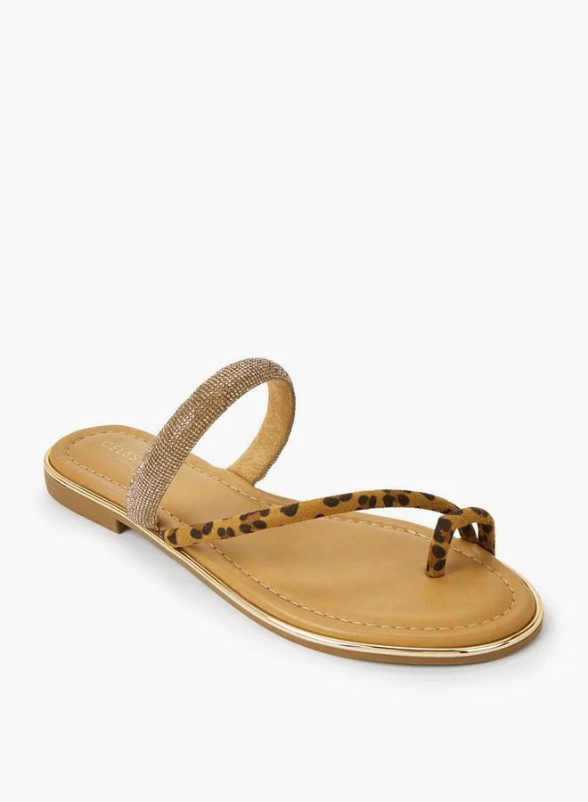 Celeste Women Stone Embellished Flat Sandals