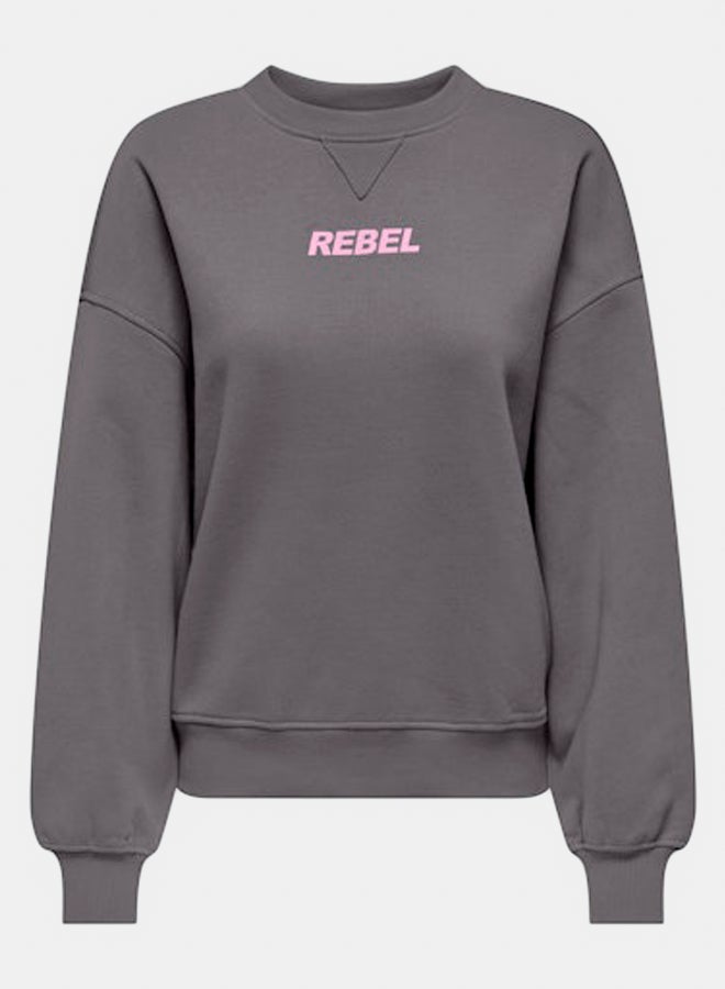 ONLY Womens Sofia Longsleeve Word Sweatshort - Image 1