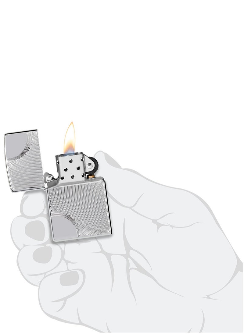 Zippo - Ae184964 167 Angled Curves Armor High Polish Chrome Windproof Lighter - Image 1
