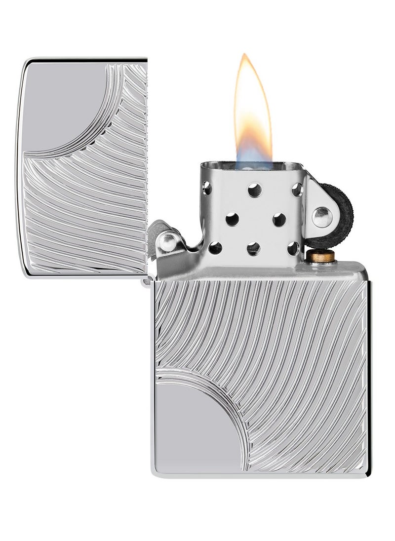 Zippo - Ae184964 167 Angled Curves Armor High Polish Chrome Windproof Lighter - Image 1