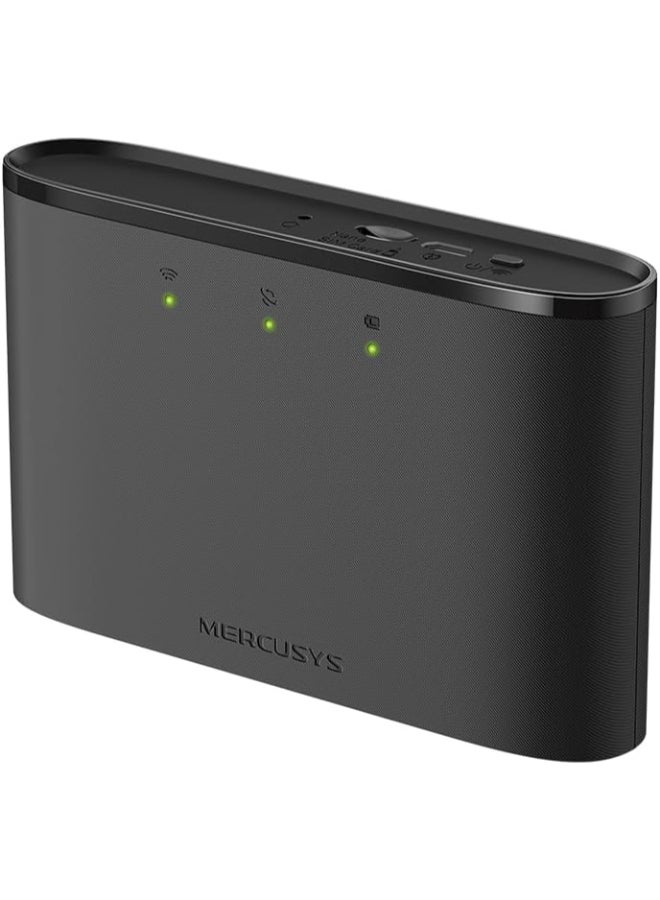 MERCUSYS 150Mbps 4G LTE Mobile Wi-Fi
Build-In 150Mbps 4G LTE Modem
SPEED: 150 Mbps at 2.4 GHz, 4G Cat4 150/50 Mbps
SPEC: LTE-FDD/LTE-TDD/HSPA+/UMTS
FEATURE: MERCUSYS App, Build-In 2200 mAh Rechargeable Battery Black - Image 1