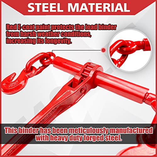 YATOINTO Ratchet Chain Binders 3/8'' - 1/2‘’ | 2 Pack Load Binder with 2 Grab Hooks | Tie Downs for Grade 70 Transport Chain | 9,200 Lbs. Safe Working Load- Heavy Duty Ratchet Binders for Towing - Image 4