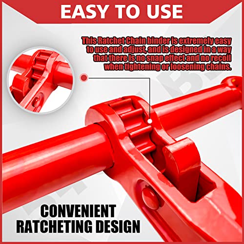 YATOINTO Ratchet Chain Binders 3/8'' - 1/2‘’ | 2 Pack Load Binder with 2 Grab Hooks | Tie Downs for Grade 70 Transport Chain | 9,200 Lbs. Safe Working Load- Heavy Duty Ratchet Binders for Towing - Image 3
