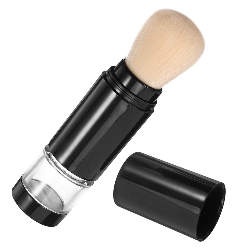 Healeved Portable Powder Blush Makeup Brush for Women, Beige Automatic Spray Facial Makeup Brush, Soft Synthetic Bristles for Travel and Daily Use - Image 1