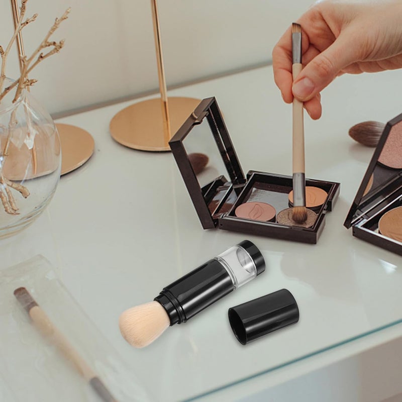 Healeved Portable Powder Blush Makeup Brush for Women, Beige Automatic Spray Facial Makeup Brush, Soft Synthetic Bristles for Travel and Daily Use - Image 5