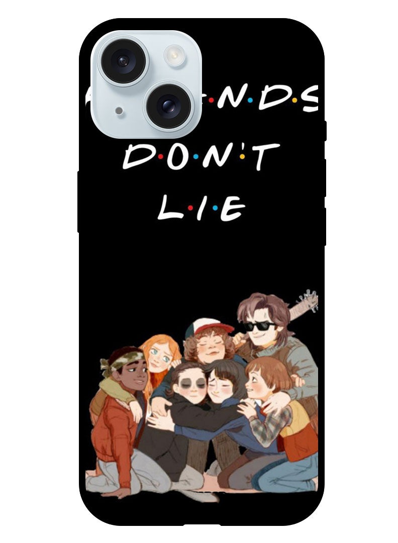 Theodor Protective Case Anti Scratch Shock Proof Bumper Cover For iPhone 15 Friends Dont Lie - Image 1