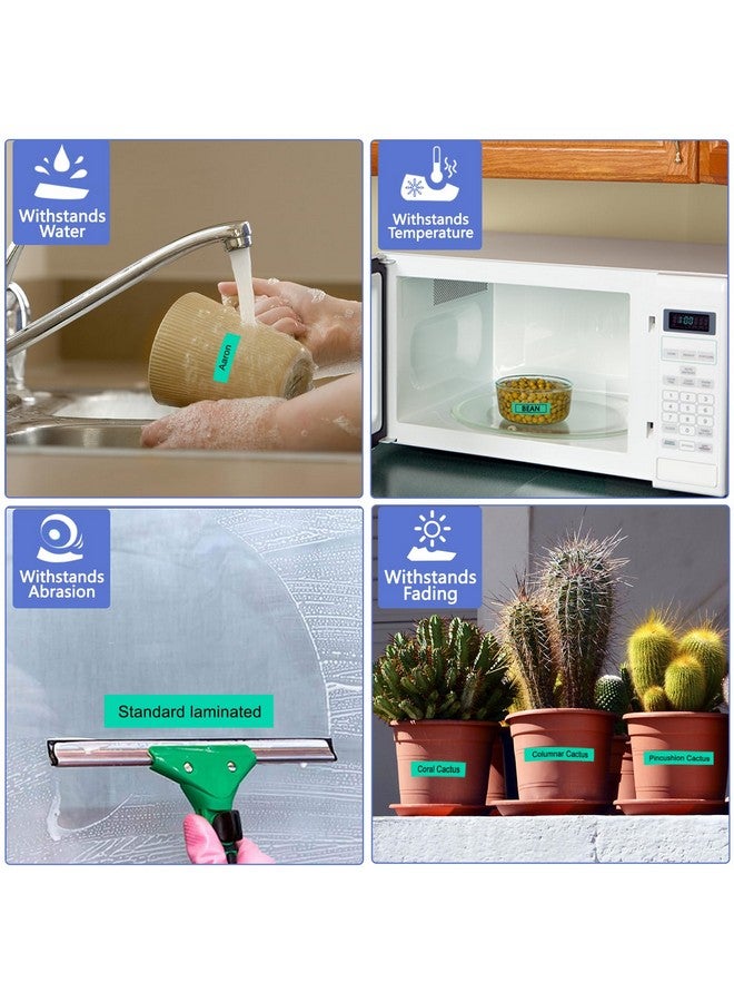 GREENCYCLE 2 Pack Replacement 1/2" AZE Tapes 12mm 0.47 Inch Black on Green Laminated Label Maker Tape Compatible for Ptouch AZe-731 TZ731 TZ-731 for PT-H100 D210 D600 H110 D400 D410 - Image 3