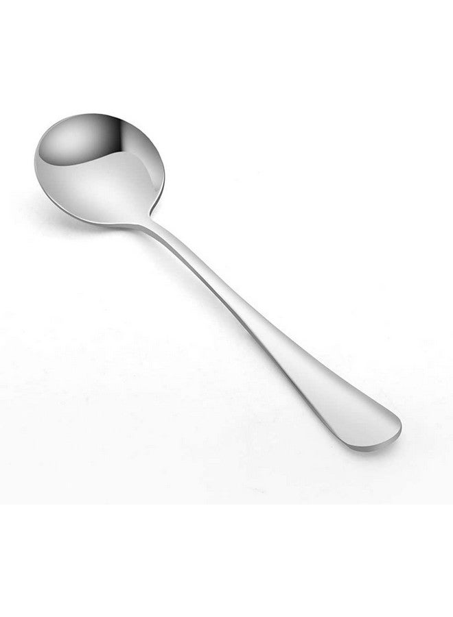 SZLFSX 20 Piece Soup Spoons, Round Stainless Steel Bouillon Spoons Round Spoons 6.7 inch - Image 1