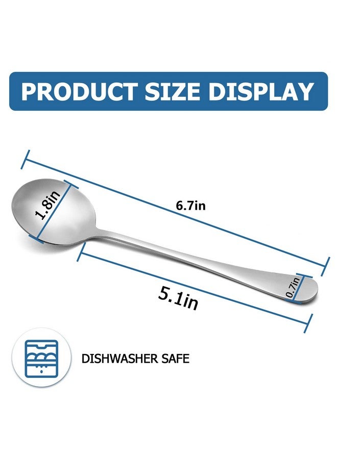 SZLFSX 20 Piece Soup Spoons, Round Stainless Steel Bouillon Spoons Round Spoons 6.7 inch - Image 3