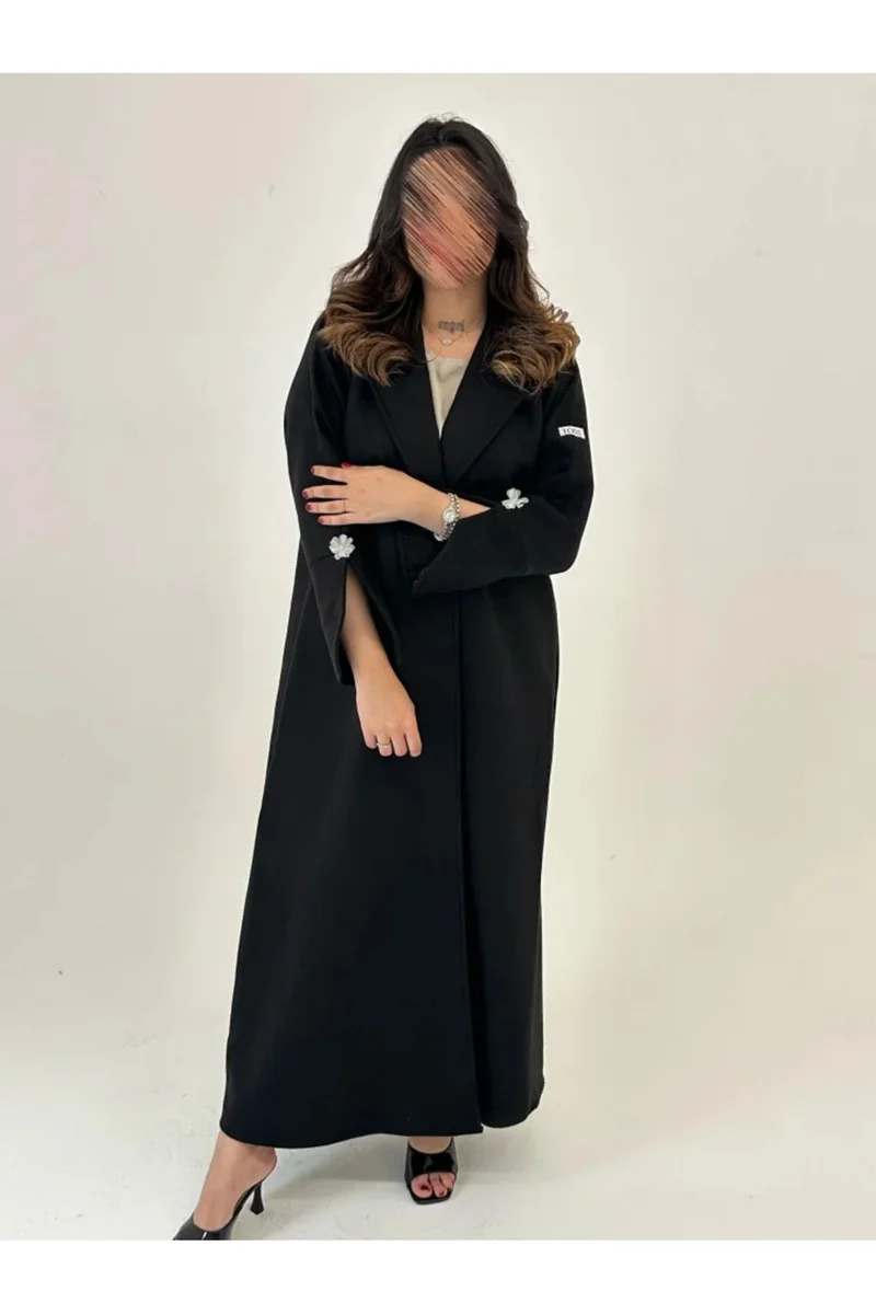 Tori-abaya Formal black broadcloth abaya