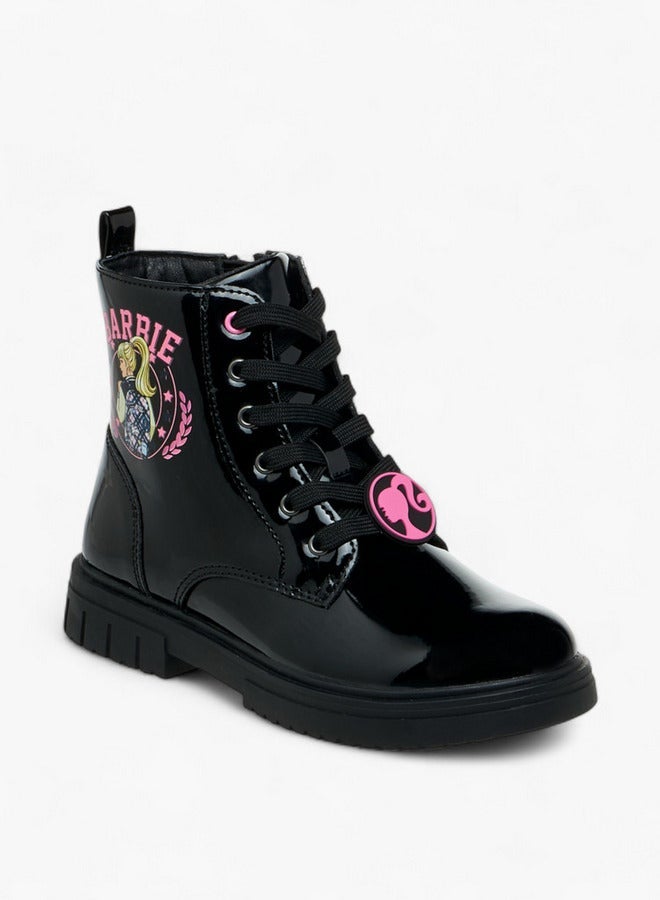 Barbie Printed Ankle Boots with Zip Closure - Image 2