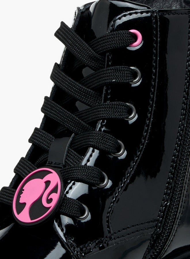Barbie Printed Ankle Boots with Zip Closure - Image 5