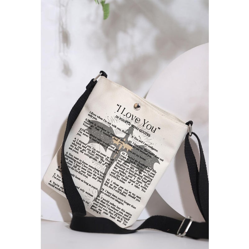 MAOFAED Literary Inspired Gift, Fantasy Dragon Crossbody Bag for Book Lover, Bookish Merchandise, Reader Gifts, Librarian Gifts - Image 5