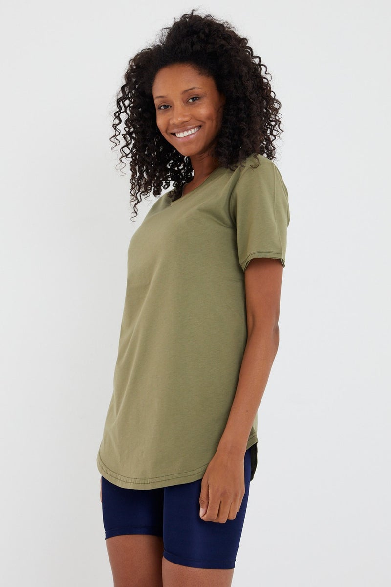Cool Tarz Cool Style Style Cool Women Khaki Dirty Collar Loose T-SHIRT-XKTCPS001R19S  - Image 2