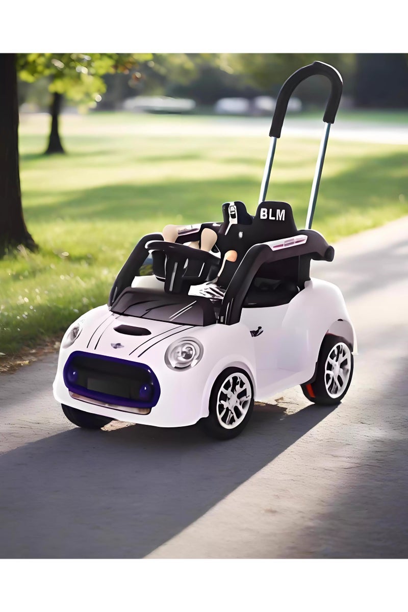 ECVV Four Wheeled Children's Electric Kids Car Kids Ride On Car Toy with Parental Handle, Music & Light, Car for Children | Baby Ride on Car for Kids 1 to 4 Years Boy and Girl (6V4.5A) (White) - Image 4