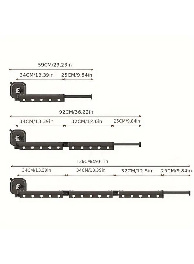 One Fold Two Sections Reflective Tile Suction Cup Hanger Folding Clothes Drying Rack No Drilling Required - Image 3