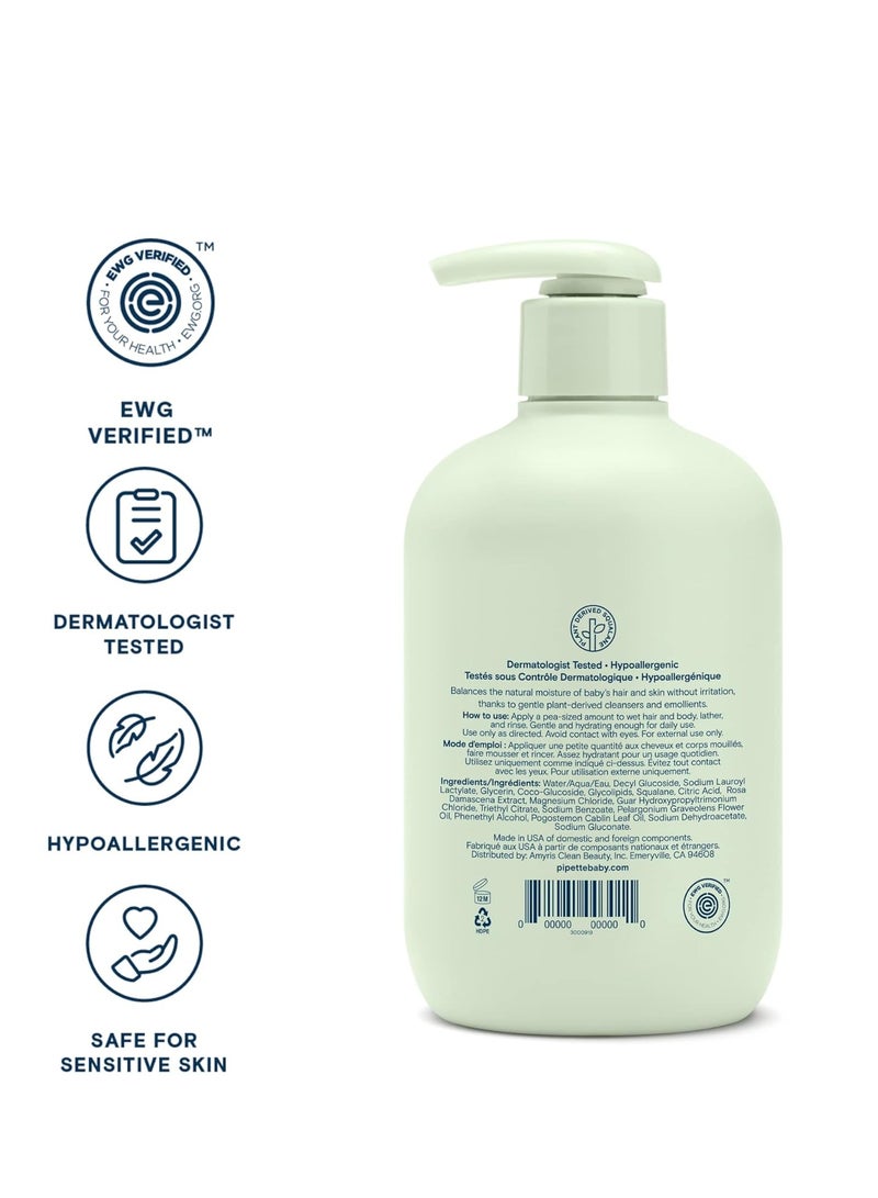 pipette Baby Shampoo and Body Wash - Fragrance Free,11.8 fl oz - Image 2