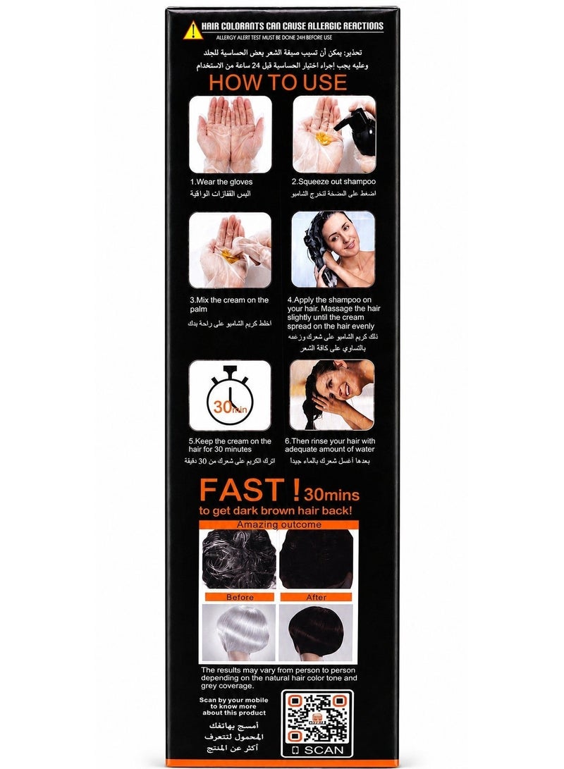 NITRO CANADA Argan Speedy Hair Color Shampoo - Dark Brown - Image 3