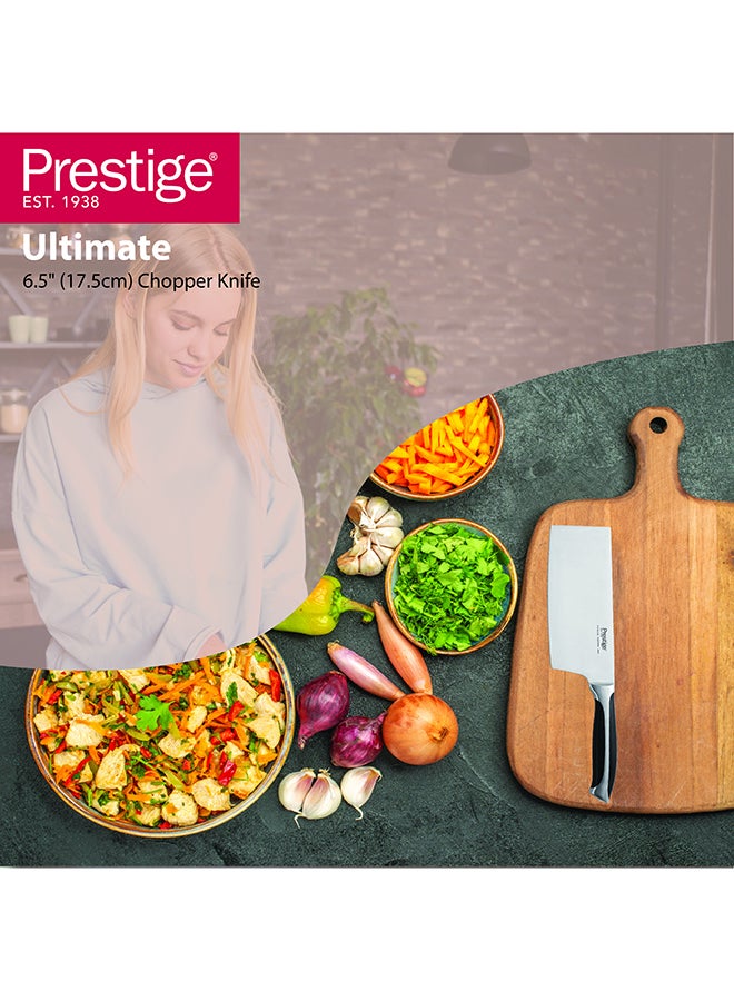 Prestige Ultimate 6.5" (17.5 Cm) Chopper Knife | Rust Free Stainless Steel Blade - Pr57548 Silver - Image 4