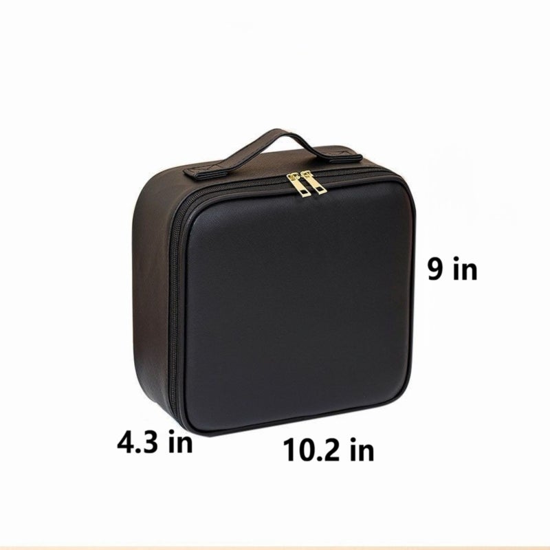 LED cosmetic bag with mirror, large-capacity cosmetic storage box, desktop cosmetic case for travel and business travel (three-color dimming) - Image 5