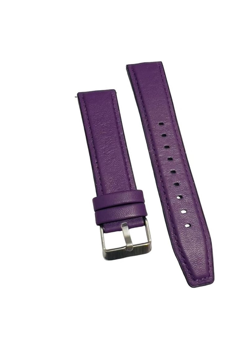 22mm Quick Release Premium Leather Replacement Band Hybrid Silicone Replacement Strap for Men Women for Huawei GT4 46 - GT3 46 - GT2 Pro -GT3 Pro- (Purple) - Image 1