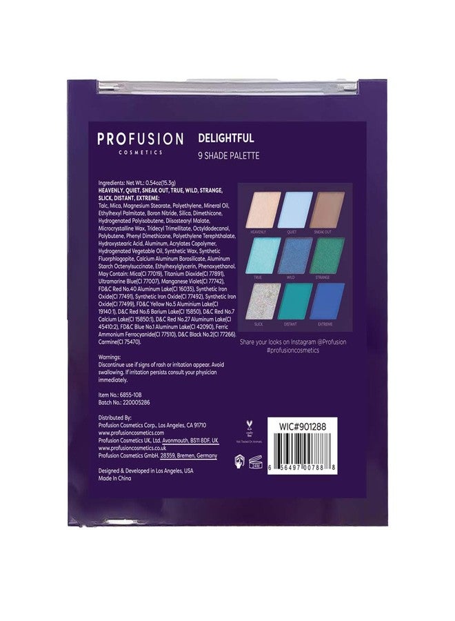 Profusion Cosmetics 9 Shade Pigmented Eyeshadow Palette, Vibrant Matte and Shimmer Colors for Versatile Eye Makeup, Get Glamorous Eyecatching Looks (Delightful) - Image 4