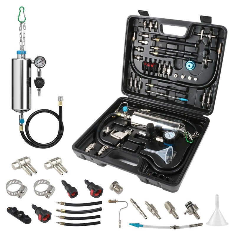 DUOYI Fuel Injector Cleaner Kit 1000ML 150PSI NonDismantle Fuel Injector Tester and Cleaner Kit throttle valveTWCexhaust pipeintake manifold Cleaning Tool with 40pcs Accessories for All Petrol Cars